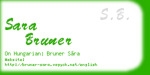 sara bruner business card